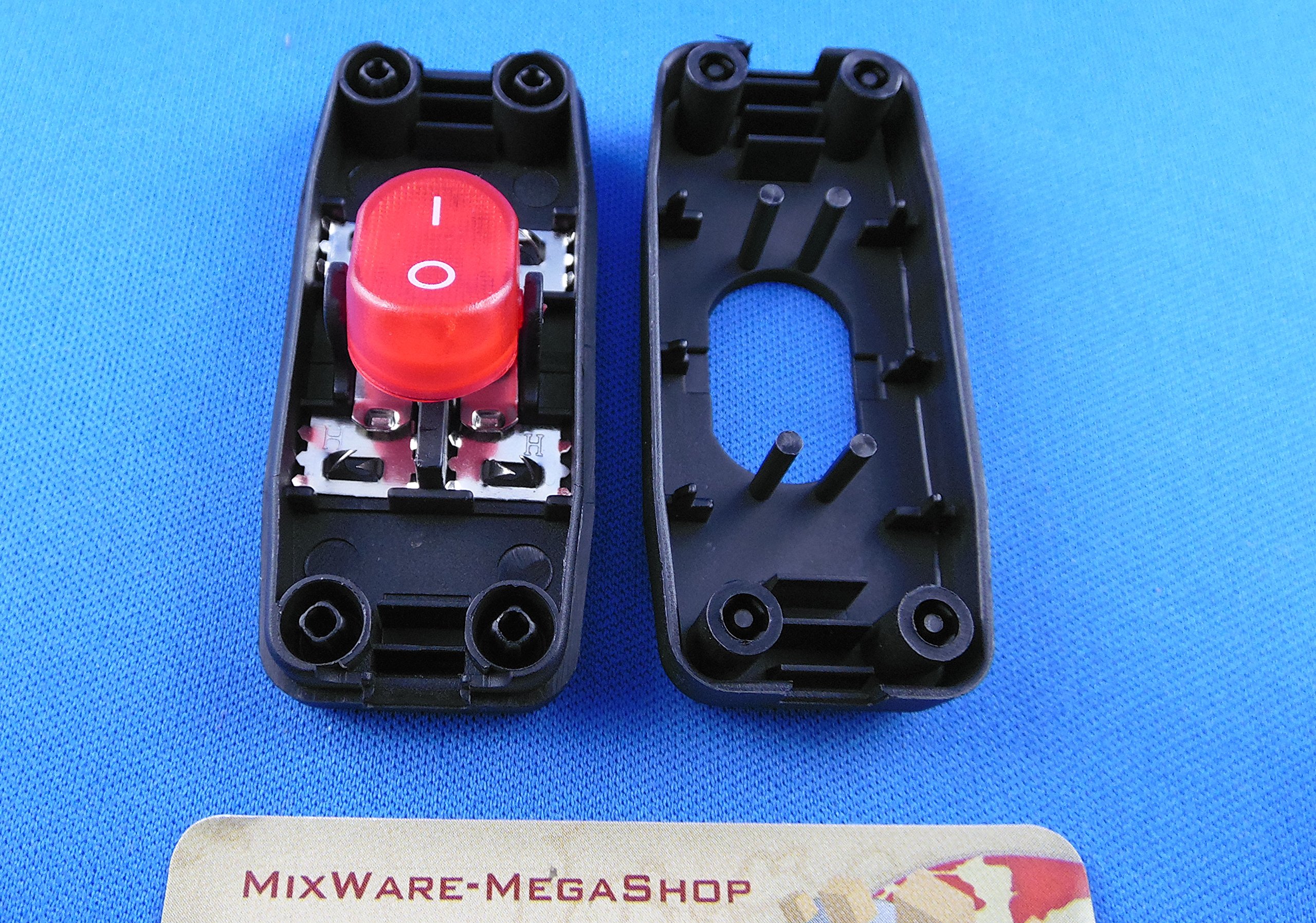 Switch Cable Switch, 2-Pole, Red Illuminated Rocker Switch